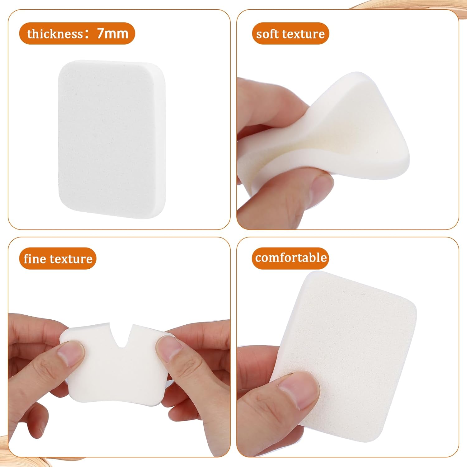 20Pcs White Makeup Cosmetic Sponge Square Make Up Facial Face Soft Sponge Cosmetic Puff Women Lady Beauty Makeup Foundation Powder Puff for All Skin Types Wet and Dry Dual Use-GlimoraGlow