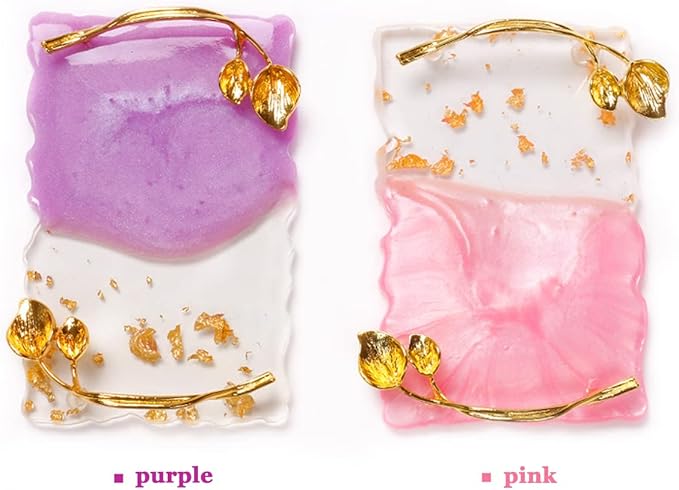 2023 Retro Nail Art Palette, Nail Painting Mixed Color Palette with Leaves Handle, Nail Holder Gel Color Makeup Display Board Pallet (Purple)-GlimoraGlow