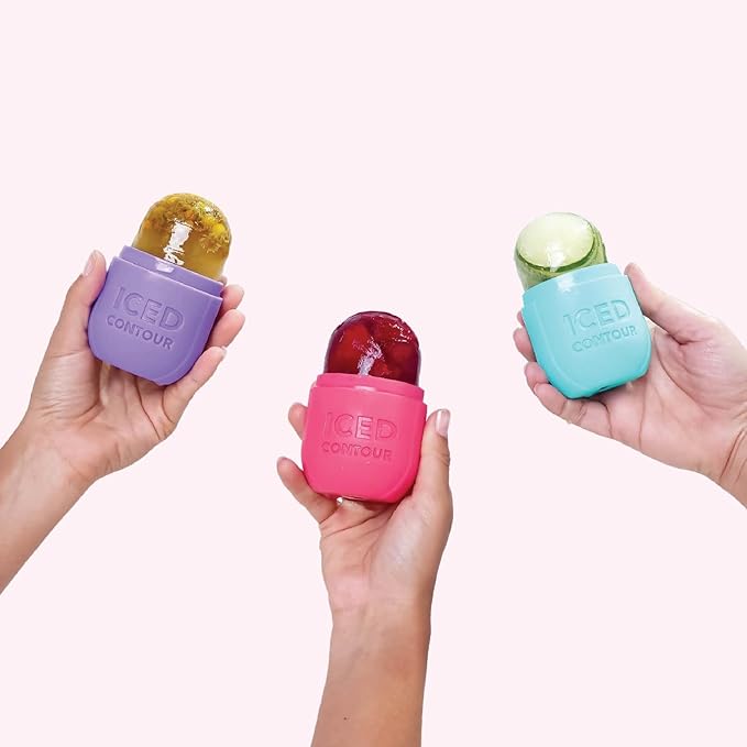 Ice Roller for Face, Ice Face Roller for Eyes, Neck and Cold Therapy for Injuries. Ice Mold for Face Massager, Skin Care. Remove Fine Lines, Shrink Pores, Reduce Acne (Purple)-GlimoraGlow