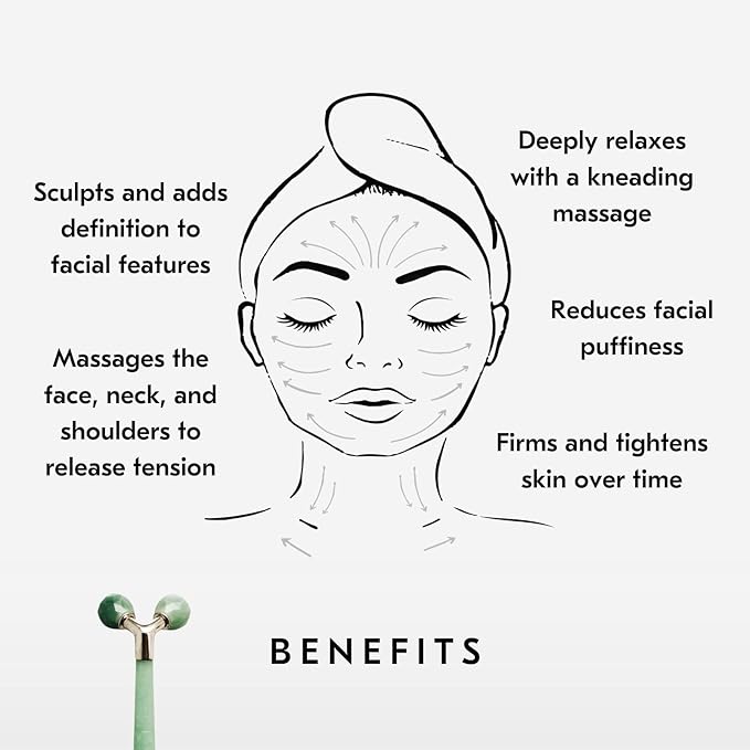 Mount Lai Jade Tension Melting Facial Massager for Face & Neck – Face Roller to Relieve Tension, Soothe Stress, Improve Circulation & Revitalize Skin for Radiant Care-GlimoraGlow