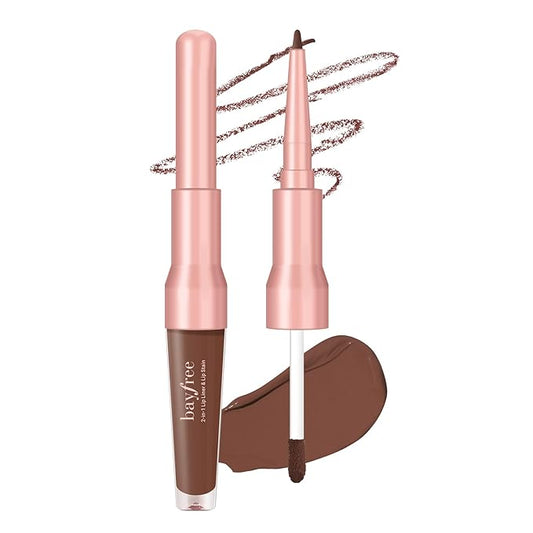 2-IN-1 Lip Liner and Lip Stain, High Pigmented Long Lasting Velvet Lip Tint, Well-Defined Lipliner, Weightless Waterproof Not Animal Tested, Matte Finish Makeup-GlimoraGlow