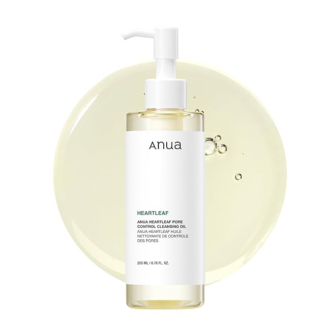 Anua Heartleaf Pore Control Cleansing Oil, Oil Cleanser for Face, Makeup Blackhead Remover, Korean Skin Care 6.76 fl oz(200ml) (original)-GlimoraGlow