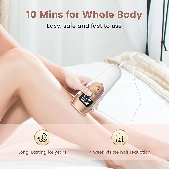 IPL Hair Removal Device, Hair Removal Body and Face for Home Use for Armpits Legs Arms Bikini Line，model S3-GlimoraGlow