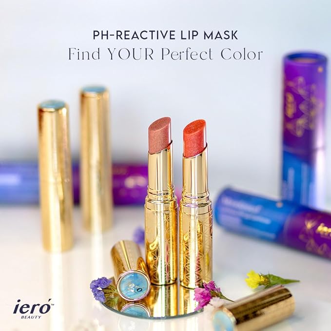 ieró Beauty Moonkissed Luminous PH Tinted Lip Balm w/Shea Butter & Vitamin E, Lip Care Moisturizer, Lip Plumper for Soft & Supple Lips, Paraben Free, Vegan, Sheer Copper Pink w/Bronze Shimmer-GlimoraGlow