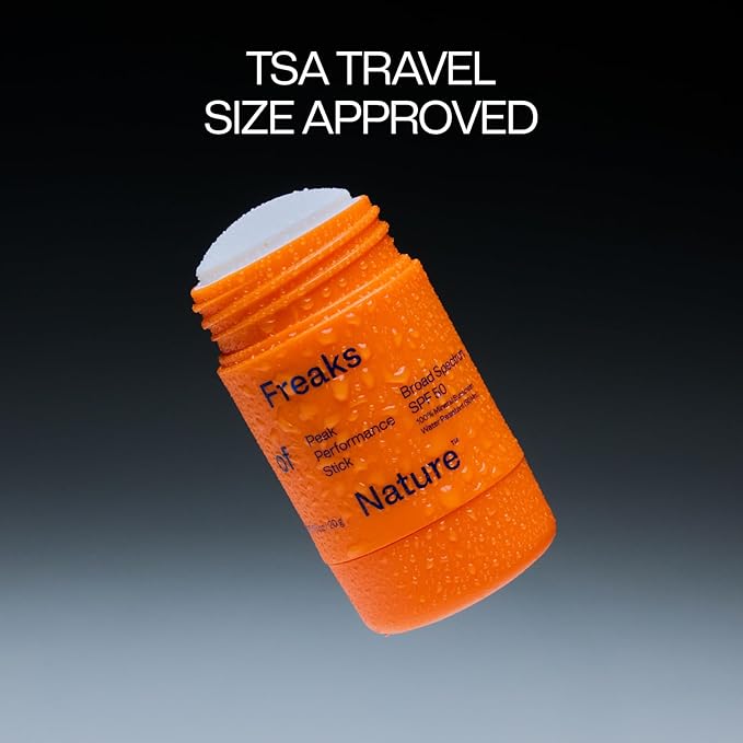 Freaks of Nature Peak Performance Sun Stick SPF 50 | 100% Mineral Sunscreen | Lightweight, 40-Min Water-Resistant | Plant-Based, Eco-Friendly, Reef-Safe, Cruelty-Free | All Skin Types | 0.70 oz-GlimoraGlow