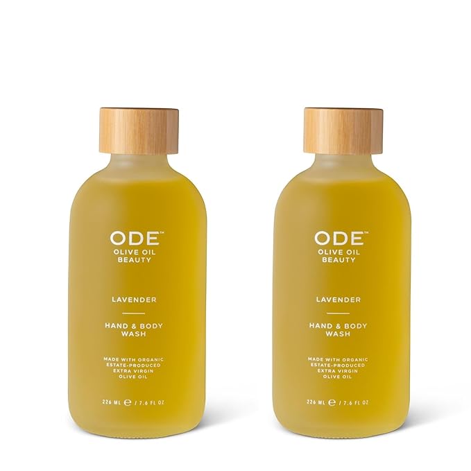McEvoy Ranch Lavender Hand & Body Wash (2-pack) by ODE Olive Oil Beauty, Organic EVOO, California Made, Nourishing Foaming Wash-GlimoraGlow
