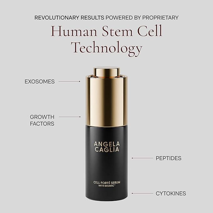 Cell Forté Serum | Billions of Human Stem Cell-derived Exosomes, Growth Factors, and Peptides with Hyaluronic Acid for Fine Lines and Wrinkles - Reduces Sun Damage & Hyperpigmentation - 4 in 1 Formula-GlimoraGlow