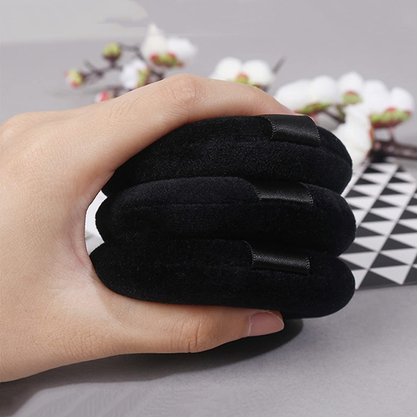 24 Pieces Powder Puff, Triangle Makeup Puff Cotton Powder Face Washable Body Powder Puff for Loose Powder Body Cosmetic Foundation Sponge Makeup Tool (24Black)-GlimoraGlow