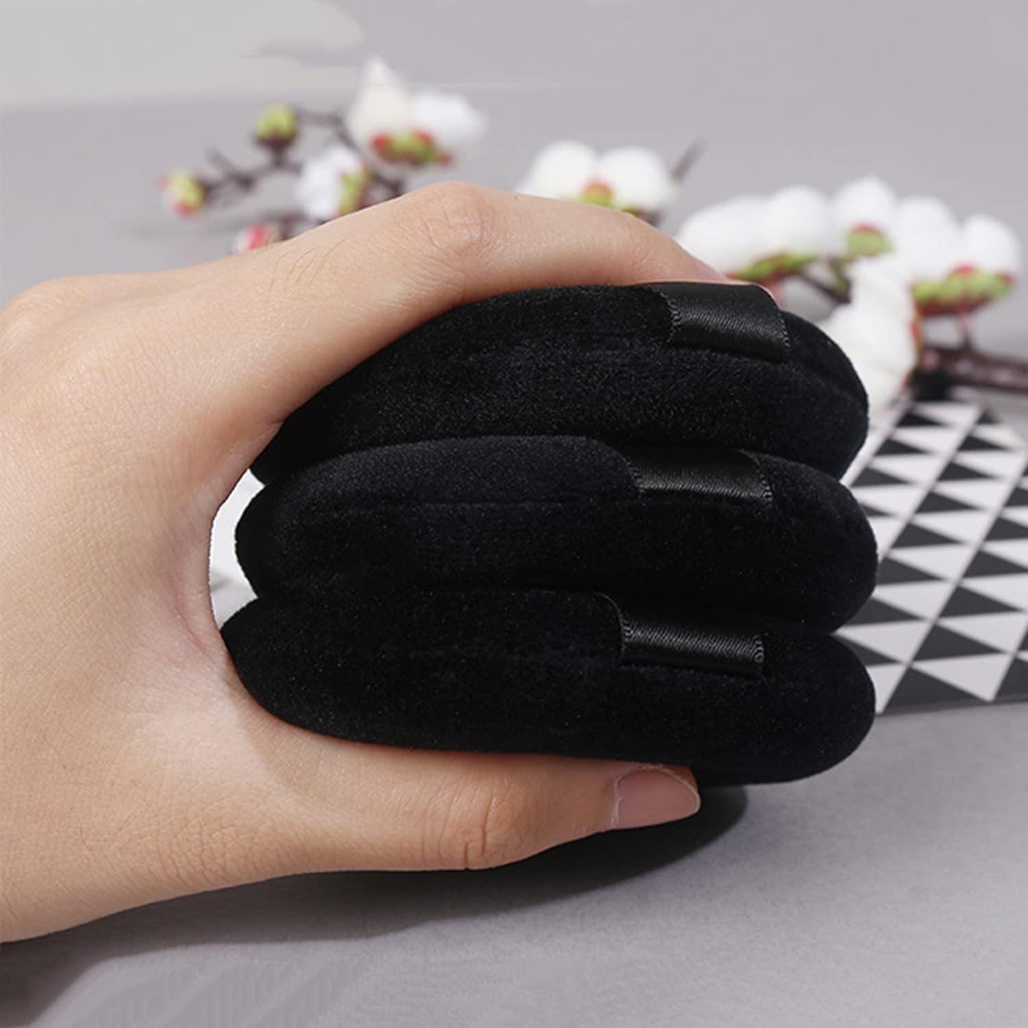 24 Pieces Powder Puff, Triangle Makeup Puff Cotton Powder Face Washable Body Powder Puff for Loose Powder Body Cosmetic Foundation Sponge Makeup Tool (24Black)-GlimoraGlow