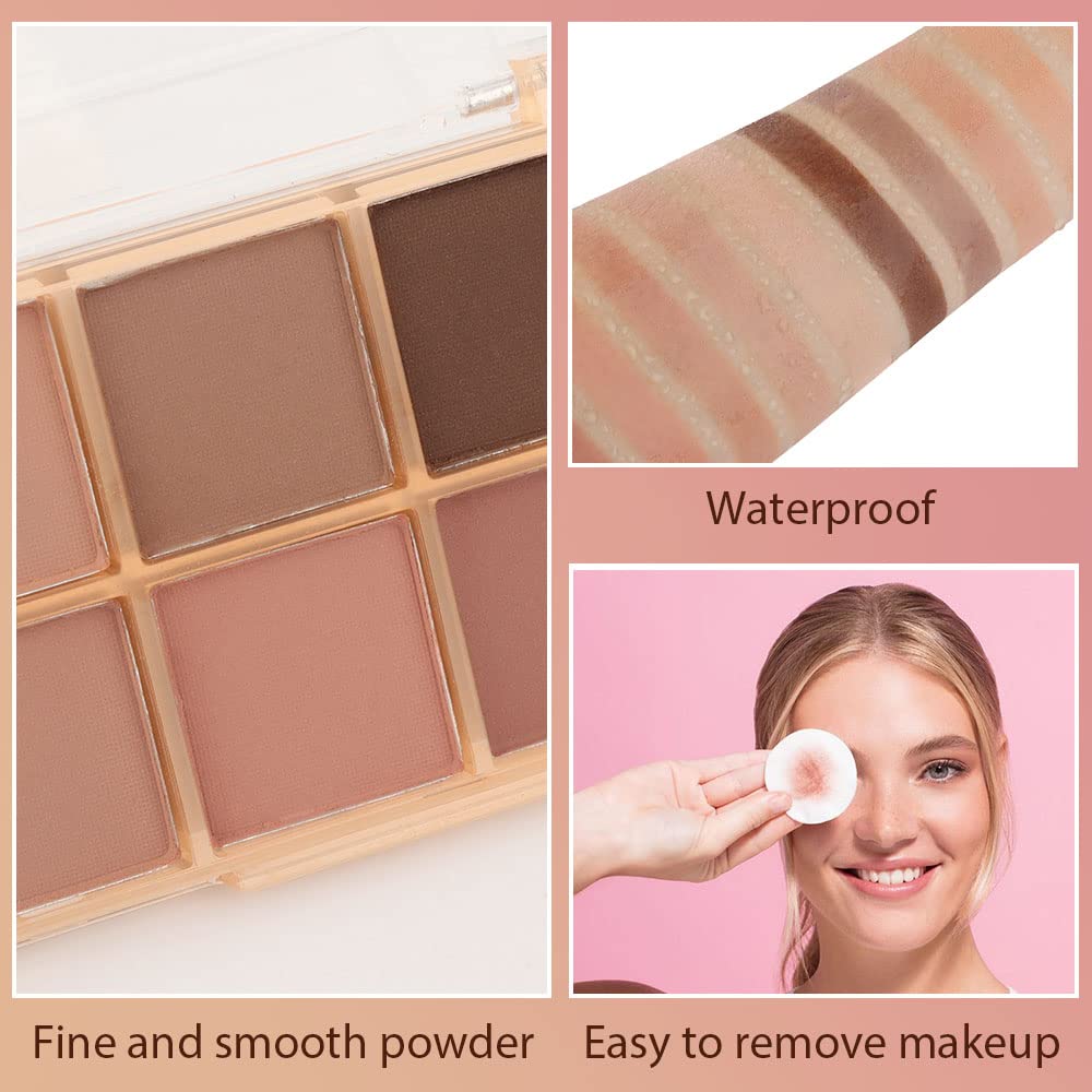 10 Colors Nude Pink Matte Eyeshadow Palette,Neutral Nude Eye Shadow Palette,Long Lasting Waterproof Travel Size Makeup Pallete,Vegan,Cruelty -free-GlimoraGlow