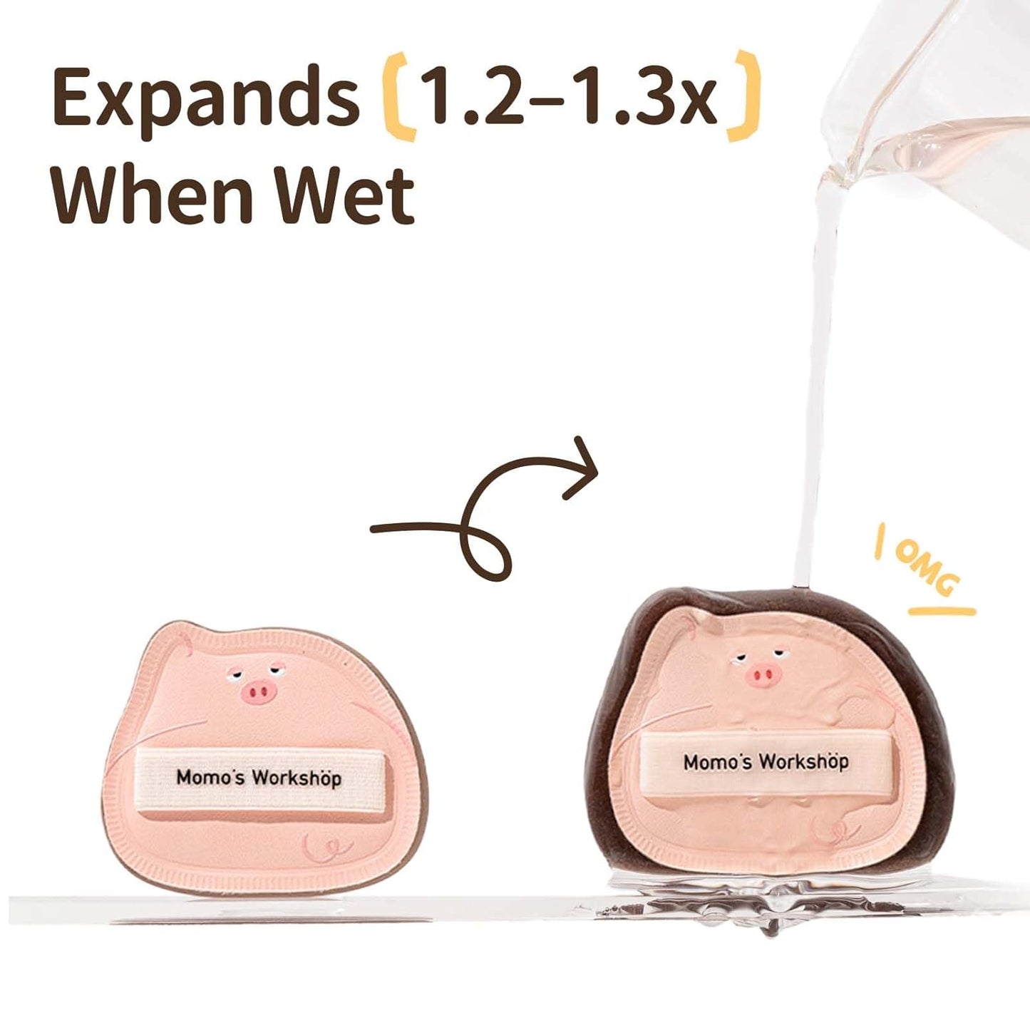 Sleepy Pig Puffs, Makeup Sponges Set, Dry&Wet Dual-Use Foundation Sponge - Hydrophilic Polyurethane, Expands 1.3x When Wet for Cream Foundation/Liquid Blush/Highlighter,2pcs Puffs & Storage Case-GlimoraGlow