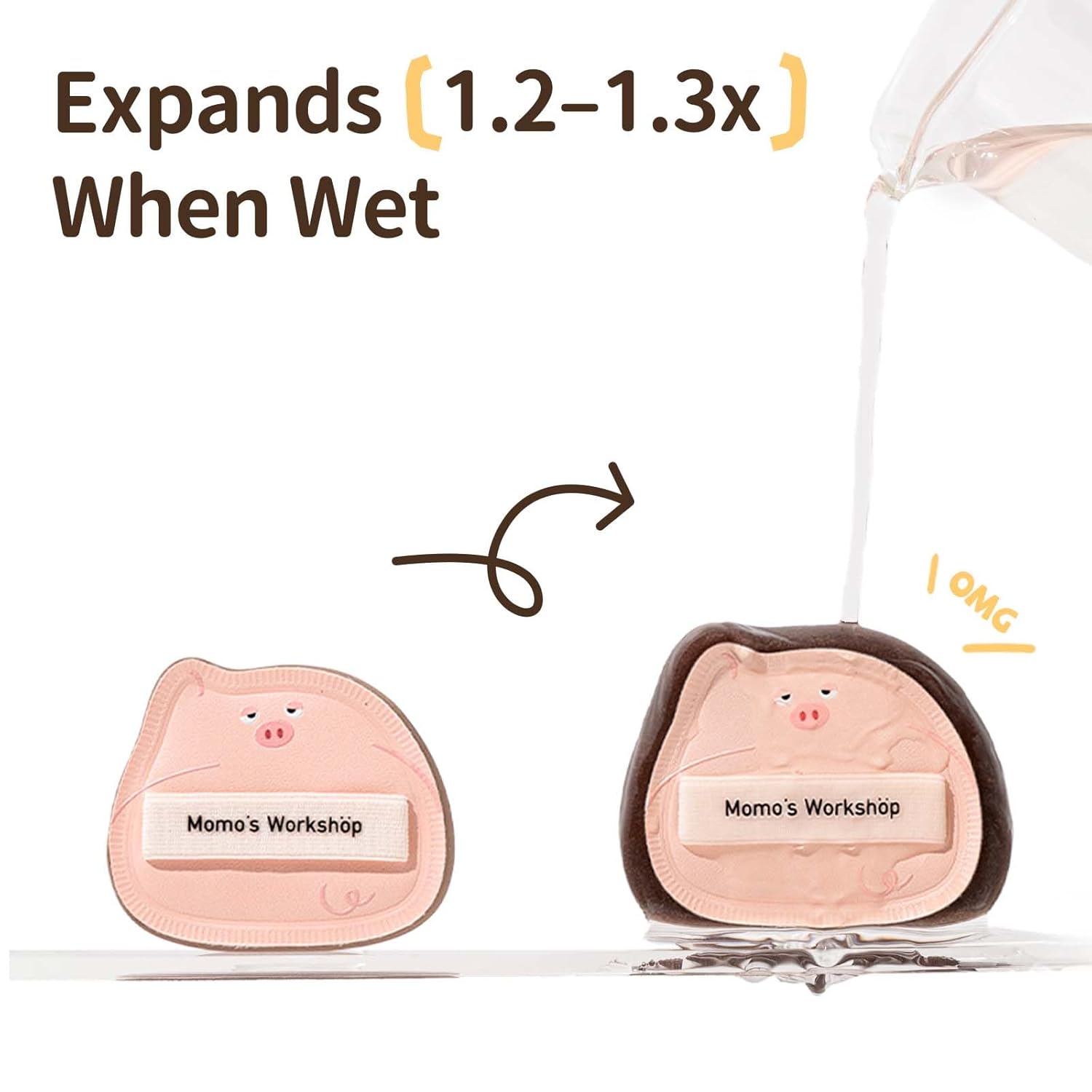 Sleepy Pig Puffs, Makeup Sponges Set, Dry&Wet Dual-Use Foundation Sponge - Hydrophilic Polyurethane, Expands 1.3x When Wet for Cream Foundation/Liquid Blush/Highlighter,2pcs Puffs & Storage Case-GlimoraGlow