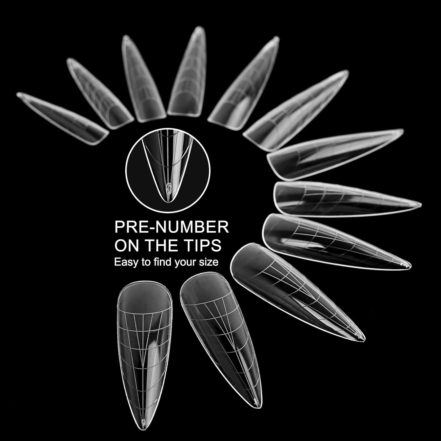 120Pcs Matte Dual Nail Forms,Long Almond Extension Poly Nail Gel Nail Forms Full Cover Nail Molds 12 Sizes for Solid Nail Gel Glue Nail Art Design Salon&DIY-GlimoraGlow