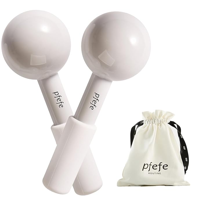Ice Globes for Face & Eyes, Unbreakable Stainless Steel Cryo Sticks for Beauty Routines, Facials Cold Roller Cooling Globes for Puffiness, Wrinkles, Dark Circles, Headaches-GlimoraGlow