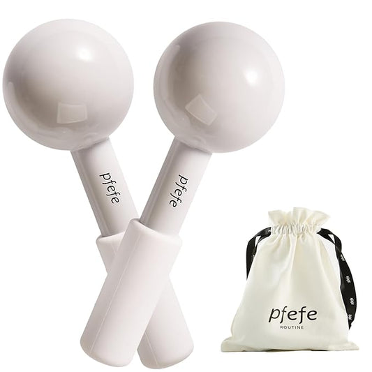 Ice Globes for Face & Eyes, Unbreakable Stainless Steel Cryo Sticks for Beauty Routines, Facials Cold Roller Cooling Globes for Puffiness, Wrinkles, Dark Circles, Headaches-GlimoraGlow