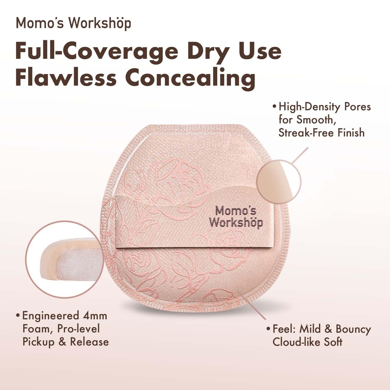 Makeup Sponge, Rubycell, Flat-cut Shape,Foundation Sponges with Glossy PU Leather, for Liquid/Sheer Foundations, Cosmetic Puff, Medium Bounce,Travel Friendly & Reusable,2pcs & Storage Case-GlimoraGlow