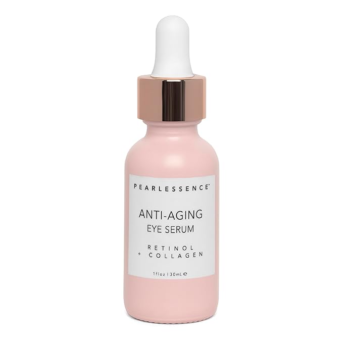 Pearlesssence Anti-Aging Eye Serum (Retinol + Collagen) - Helps Reduce Fine Lines & Wrinkles | Gentle & Lightweight Formula | Plumps & Tightens | Made in USA & Free (1oz)-GlimoraGlow