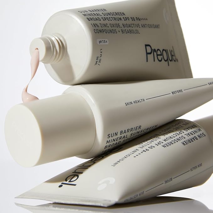 Skin Sun Barrier Mineral Sunscreen SPF 50. PA++++ Broad Spectrum Zinc Oxide Sunblock with Semi-Transparent Lightweight Texture. Moisturizing UV Defense for Face. Travel Size, 1.7oz-GlimoraGlow