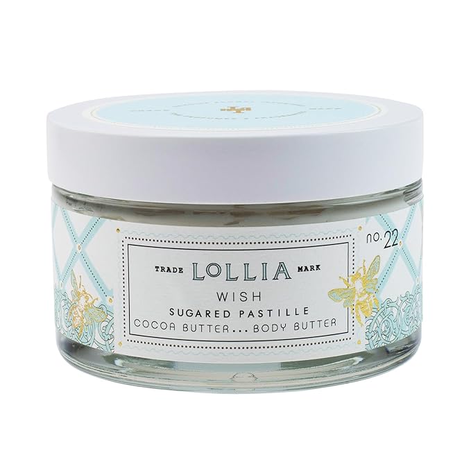 LOLLIA Wish Body Butter, 5.5 oz. - Sugared Pastille Fragrance - Shea Butter & Cocoa Butter, Body Lotion for Women, Hydrating & Smooth Body Moisturizer-GlimoraGlow
