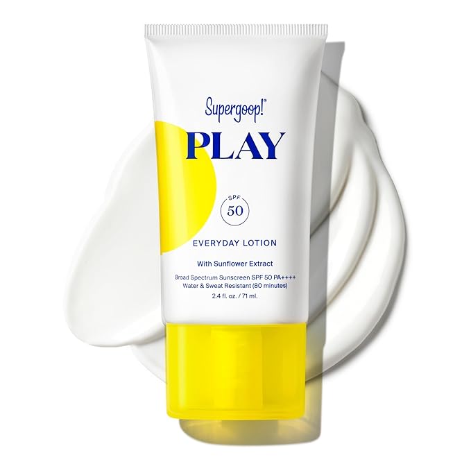 Supergoop! PLAY Everyday Lotion SPF 50 - Broad Spectrum Body & Face Sunscreen for Sensitive Skin - Great for Active Days - Fast Absorbing, Water & Sweat Resistant - 2.4 fl oz-GlimoraGlow