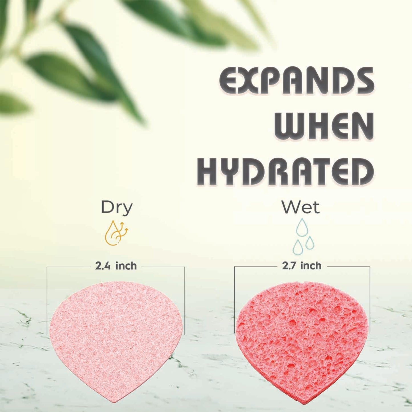 60-Count Compressed Facial Sponges | Makeup Remover Sponge | 100% Natural Cosmetic Spa Sponges for Facial Cleansing | Exfoliating Mask | Face Scrubber (Drop)-GlimoraGlow