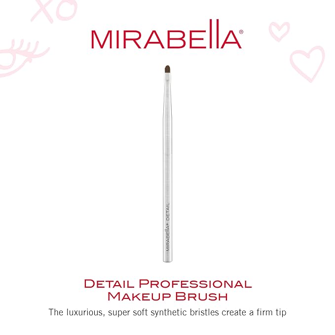 Mirabella Detail Professional Makeup Brush – Precision Eyeshadow Brush for Blending & Smudging – Small Vegan Brush w/Tapered Bristles & Weighted Handle for Eyeshadow Detailing-GlimoraGlow