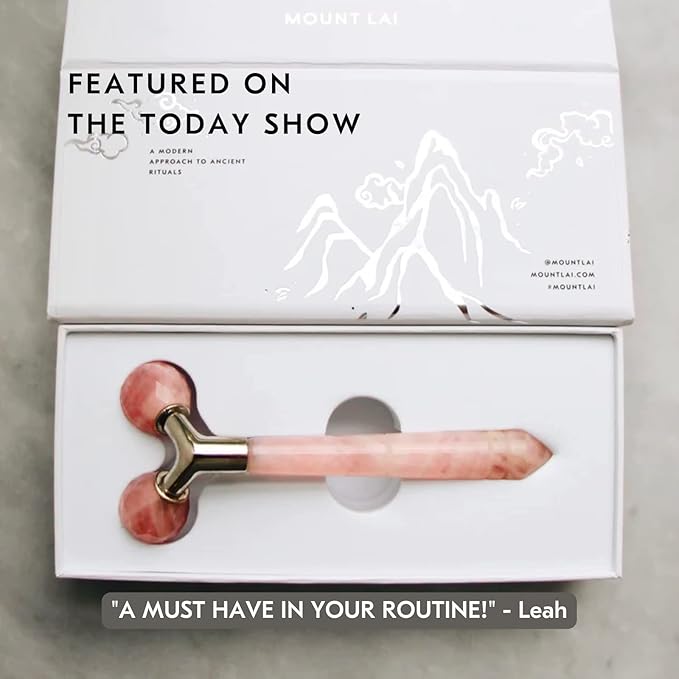 Mount Lai Rose Quartz Tension Melting Facial Massager for Face & Neck – Face Roller to Relieve Tension, Soothe Stress, Improve Circulation & Enhance Skin Radiance-GlimoraGlow