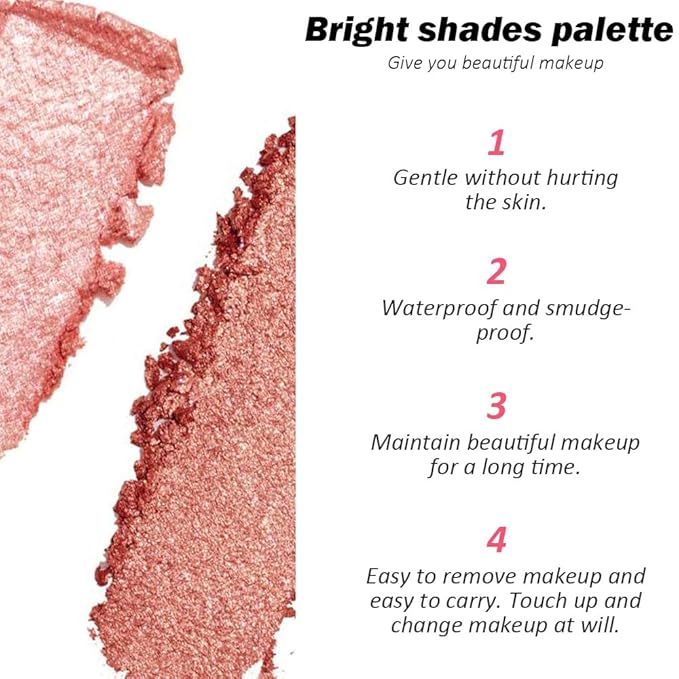 16 Colors Champagne Gold Glitter Matte Shimmer Eyeshadow Palette for Eye Makeup,High Pigmented Brown Eye Shadow Primers Powder Palet de sombras de ojos-GlimoraGlow