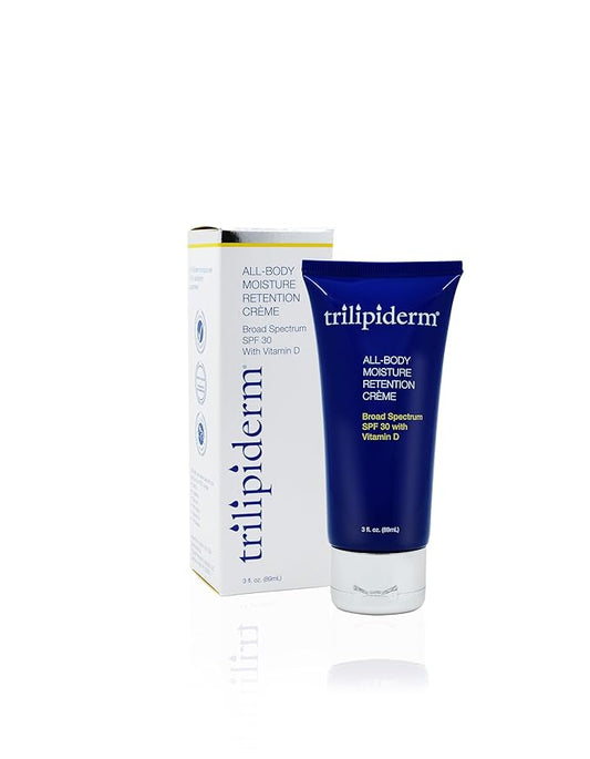 Trilipiderm All-Body Moisture Retention Crème with SPF 30, Vitamin D - 3oz Travel Size Sunscreen-GlimoraGlow
