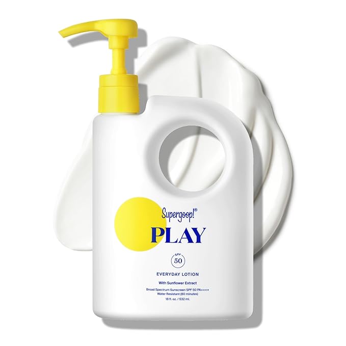 Supergoop! PLAY Everyday Lotion SPF 50 - Broad Spectrum Body & Face Sunscreen - Great for Active Days - Fast Absorbing, Water & Sweat Resistant - 18 fl oz-GlimoraGlow