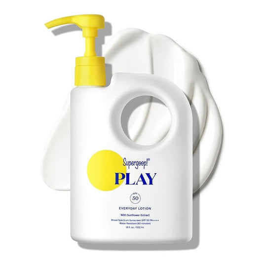 Supergoop! PLAY Everyday Lotion SPF 50 - Broad Spectrum Body & Face Sunscreen - Great for Active Days - Fast Absorbing, Water & Sweat Resistant - 18 fl oz-GlimoraGlow