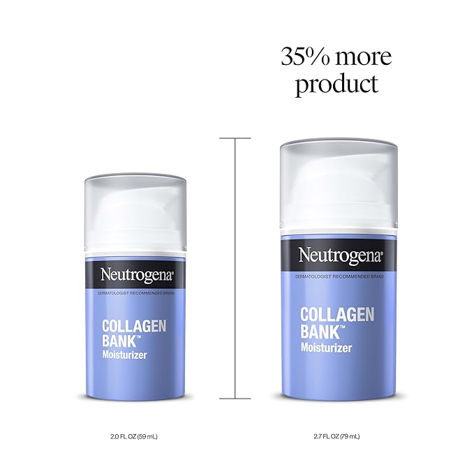Neutrogena Collagen Bank Face Moisturizer, Larger Size Anti-Aging Face & Neck Collagen Cream, Bakuchiol, Face Lotion Supports Skin’s Natural Collagen for Visibly Plump Skin, 2.7 fl. oz-GlimoraGlow