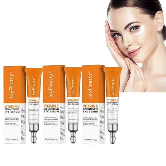 New JoyPretty Vitamin C Brightening Eye Serum,Eye cream,Anti Aging Serum with Vitamin C, Niacinamide and Hyaluronic Acid,Remove for Dark Circles Puffiness Under Eye Bags Fine Line Crow's Feet (3)-GlimoraGlow
