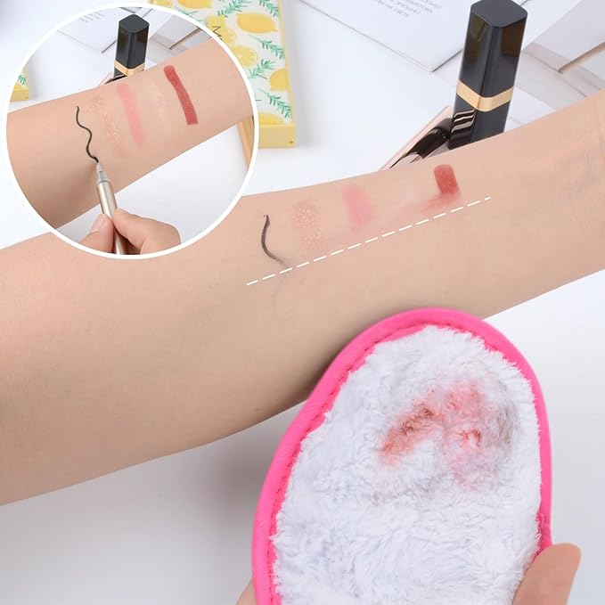 SINLAND Reusable Makeup Remover Pads For Face,Eye,Lips Microfiber Gentle Facial Cleansing Cloths for All Skin Types Friendly for Makeup Remover With Laundry Bag 5.1inchx3.93inch White Pack of 6-GlimoraGlow