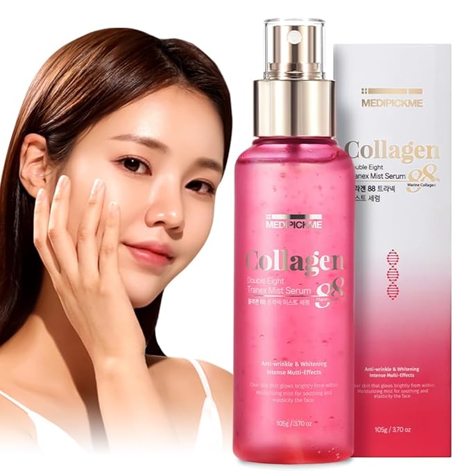 Collagen Double Eight Facial Mist Serum 100ml – Hydrating Face Mist & Makeup Setting Spray with Deep Collagen Barrier Protection for Long-Lasting Moisture & Radiant Skin-GlimoraGlow