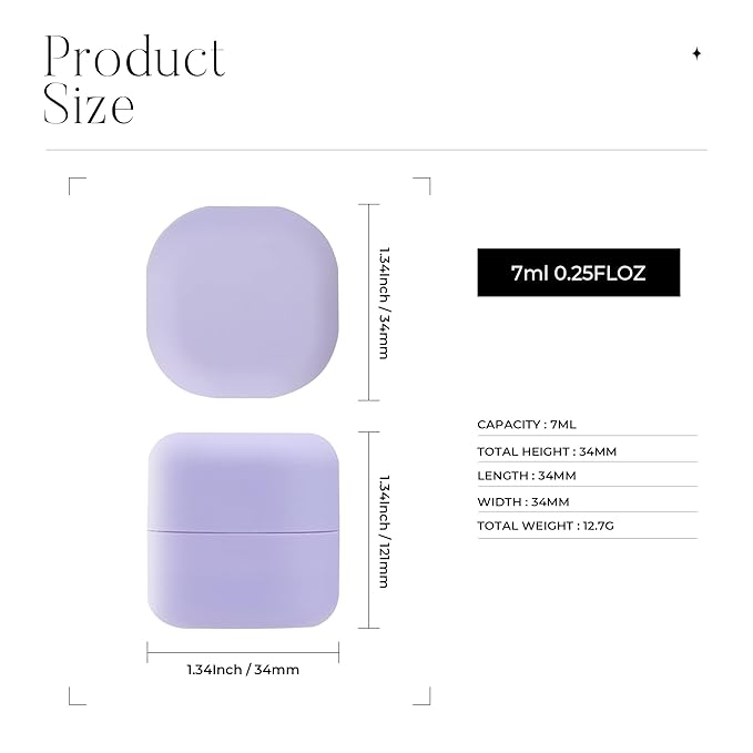 0.25 oz（7g） Empty Lip Balm Square Containers Tubes Lipstick 12 Pieces for Make Natural Lip Balm Lip Care - DIY & BPA FREE (Purple)-GlimoraGlow