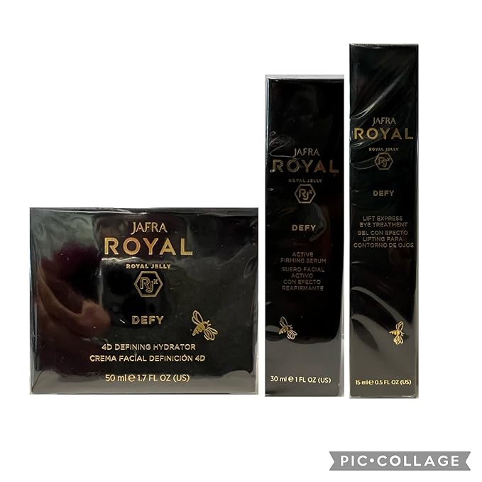 Jafra Royal Jelly Defy Trio-4D Defin Hydrator/Active Firming Serum/Eye Treatment-GlimoraGlow