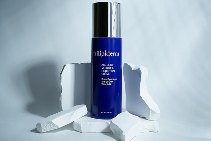 Trilipiderm All-Body Moisture Retention Crème with SPF 30, Vitamin D - 8oz Airless Pump Sunscreen-GlimoraGlow