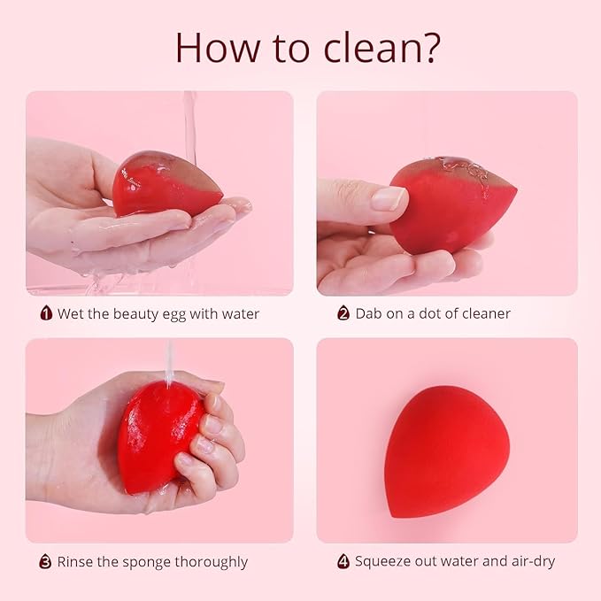 BEAKEY Makeup Sponge 5 Pcs Set, Latex-Free and Soft Boun Boun Beauty Sponge for Blending, Makeup Sponges for Foundation, Liquid, Cream and Powder. Blender for Enhanced Make Up Application-GlimoraGlow