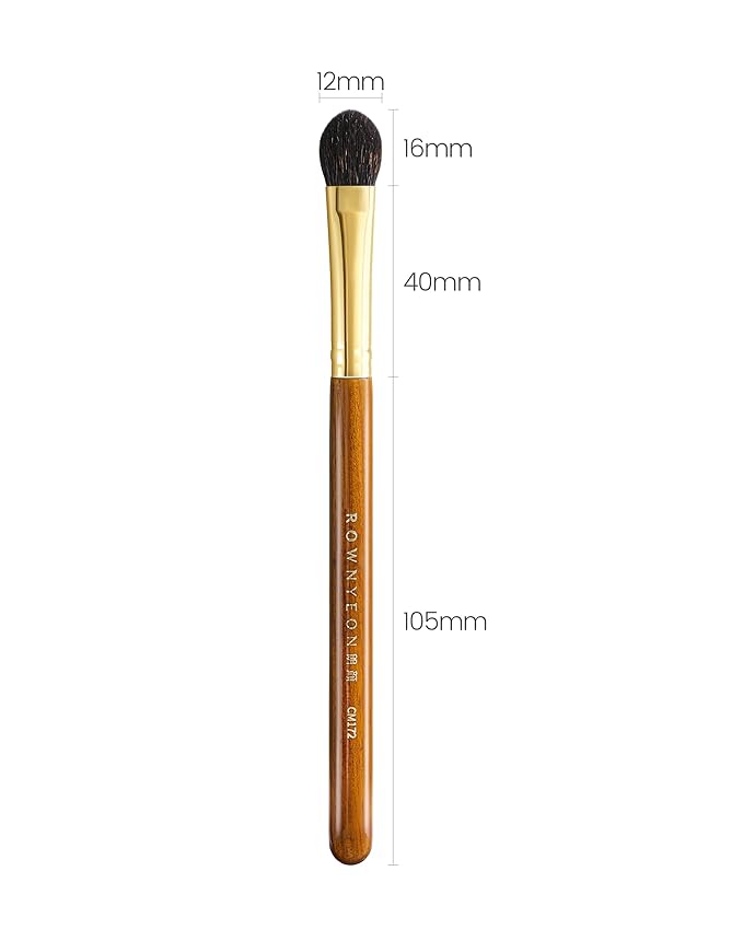 Desert Oak Series Almond Blending Brush - Squirrel & Goat Hair (30/70) for Gentle Powder Application, Bubinga Handle & Brass Ferrule (CM 172)-GlimoraGlow