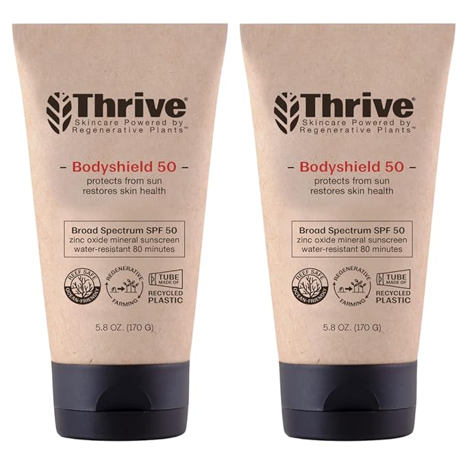 Thrive Natural Care Reef Safe Sunscreen SPF50 - Hawaii 104 Reef Act Compliant - Mineral Sunscreen Non-Nano Zinc Oxide - Vegan, (5.8 Oz (Pack of 2))-GlimoraGlow