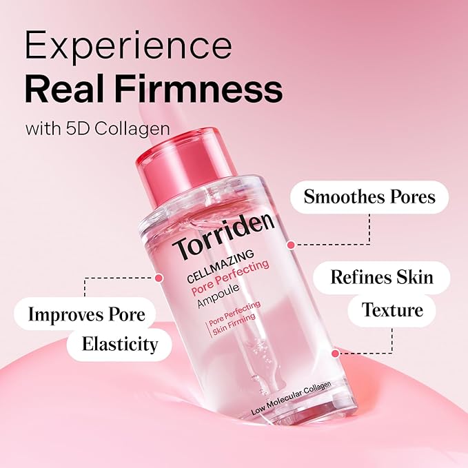Torriden CELLMAZING Pore Perfecting Ampoule 30ml (1.01 fl.oz.) | Improving Skin Elasticity | 5D Collagen, Peptide Complex, PHA, LHA | Korean Facial Serum, Korean Skin Care-GlimoraGlow