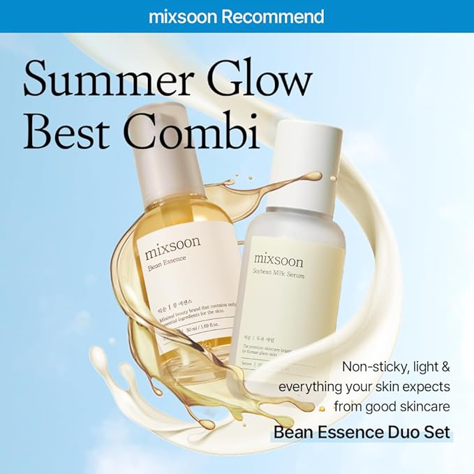 mixsoon Bean Essence, Vegansnail, Exfoliating Essence for face, Hydrating Korean Skin Care,Glassskin 1.69 fl.oz/50ml-GlimoraGlow