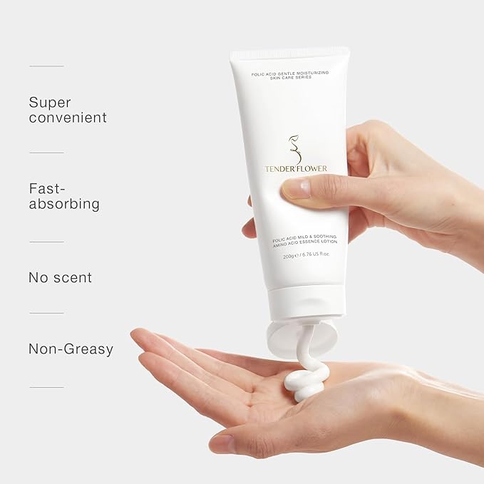 Body Lotion with Folic Acid,Stretch marks cream,Hyaluronic acid body lotion,Shea butter,Skin Firms, Smooth, unscented cream,sensitive skin, Moisturizing Dry Skin (6.7oz)-GlimoraGlow