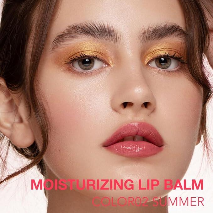 1Pcs Tinted Lip Balm Moisturizing Lipstick – Watermelon Peach Pink Sheer Hydrating Lip Color for Dry Lips – Nourishing Lip Balm for All Women with a Subtle Natural Scent (S02 Summer)-GlimoraGlow