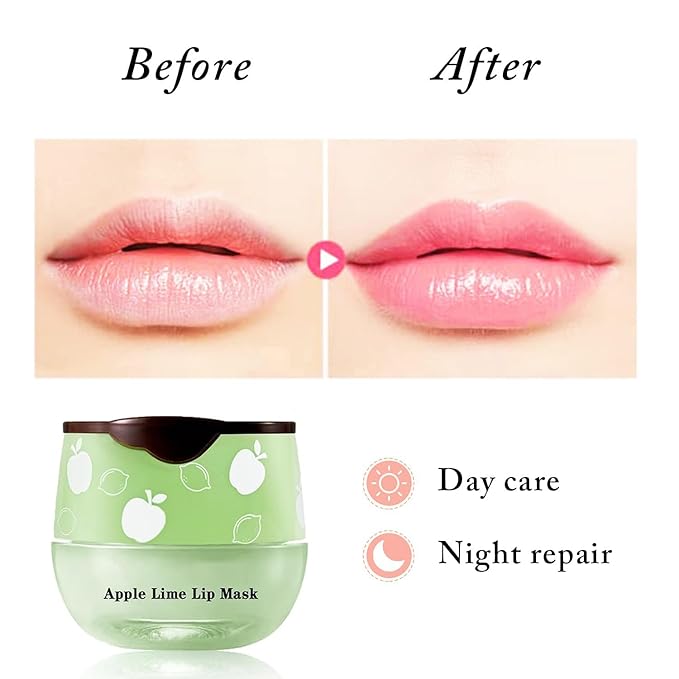 2 PCS Bee Lip Balm Honey Pot, Watermelon & Strawberry Sleeping Lip Mask Overnight, Hydrating Prevention Dry and Cracked Lip Scrub, Reduces Lip Lines, Brightening Lip Color-GlimoraGlow