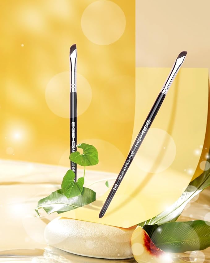 EIGSHOW Eyeliner Brush Gel Eyeliner Makeup Brush for Precise Eye Liner Eyebrow Eyelid Ultra Thin with Curved Bristle (E865 2Pieces)-GlimoraGlow