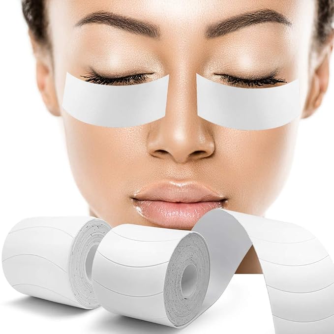 Foam Eye Pads Lash Extensions - Akissos 110 PCS Pre Cut Medical Foam Tape Under Eye Pads Eyelash Extension Supplies Beauty Tools Lint Free Hypoallergenic No Latex Waterproof - 2 Rolls-GlimoraGlow