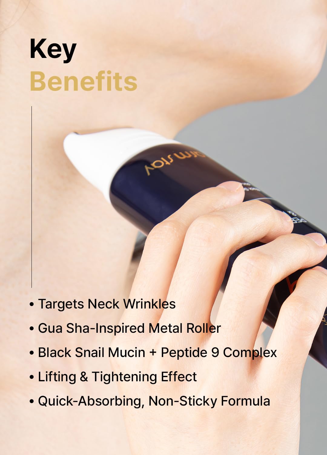 Farmstay Black Snail & Peptide 9 Perfect Facial & Neck Roller Serum – Firming & Lifting, Deep Hydration & Skin Elasticity, Snail Mucin & 9 Peptides for Youthful Glow & Smooth Skin, 100ml-GlimoraGlow