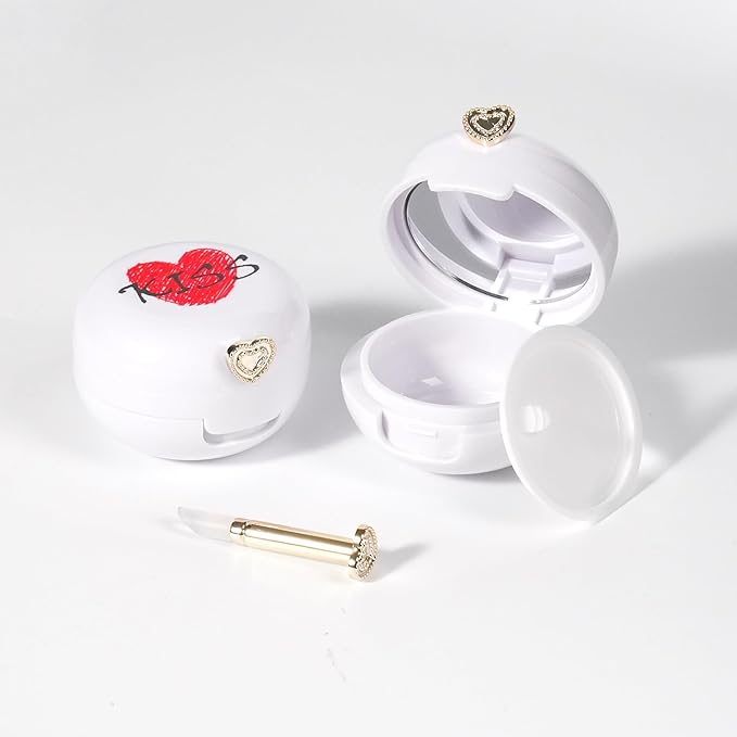 2 Pack Lip Balm Containers,Plastic Portable Empty Lip Balm Container with Mirror and Silicone Lip,Empty Lipstick Dispenser Box for Travel,Home-GlimoraGlow